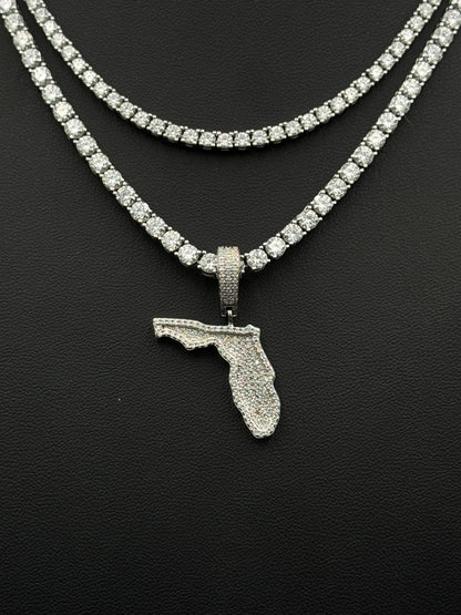 Iced-out Florida Pendant